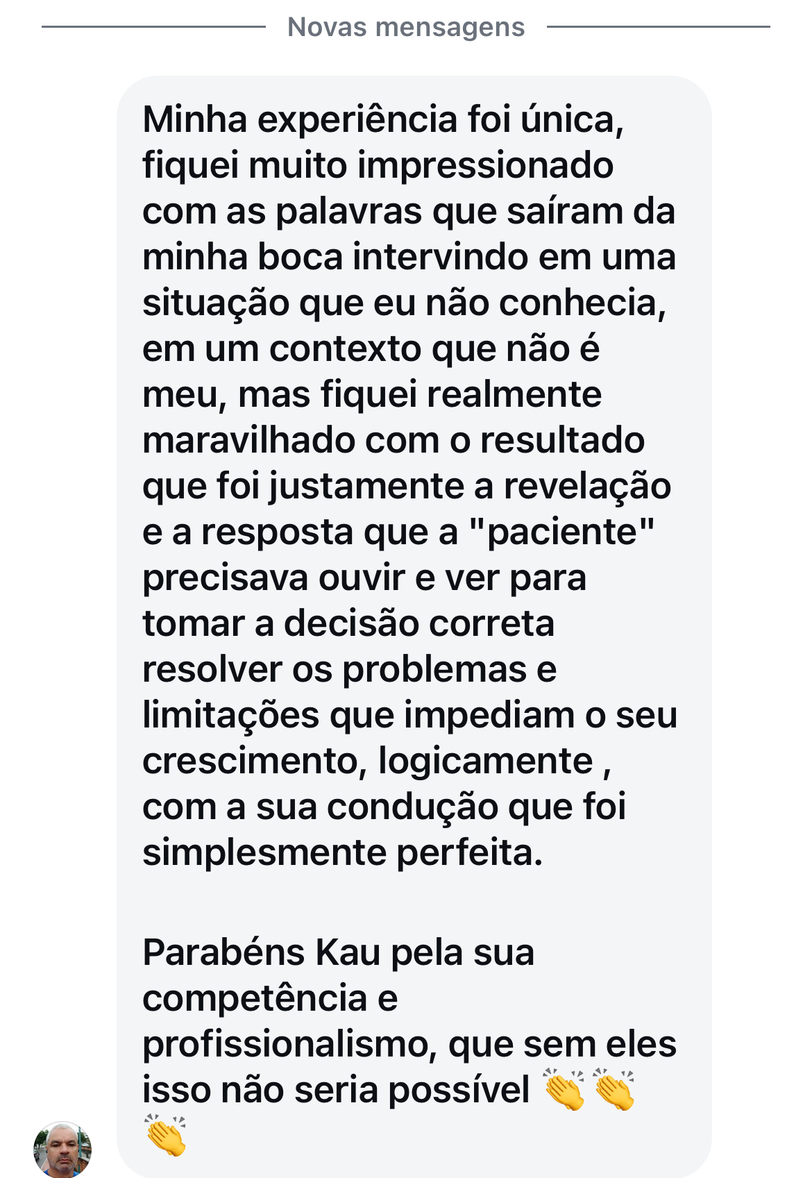 Depoimento sobre a profundidade e o resultado da constelação familiar